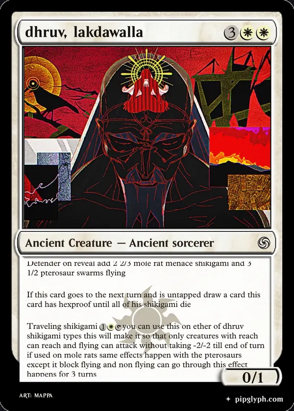 dhruv, lakdawalla — custom MTG-style creature, rare rarity