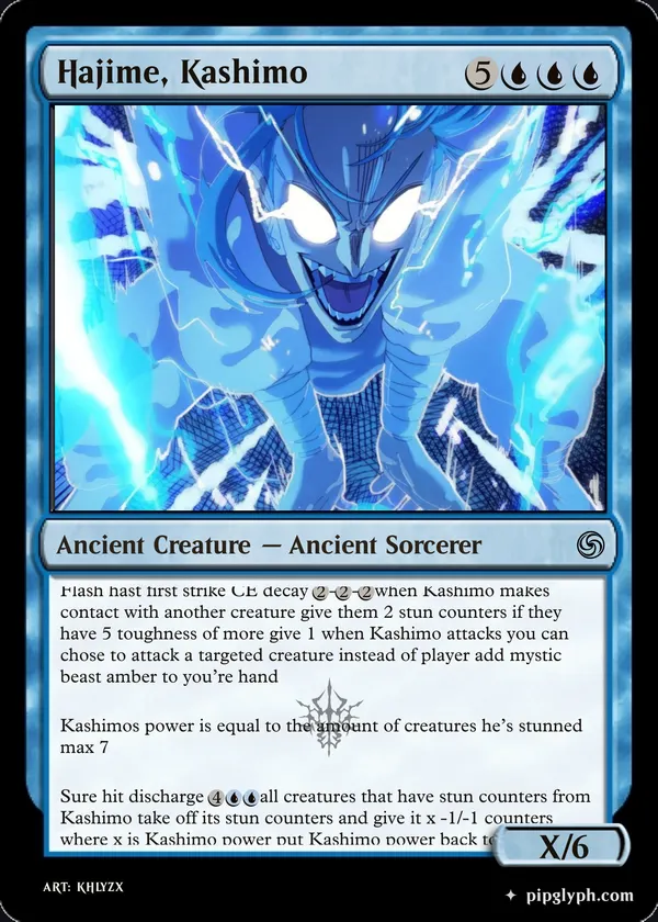 Hajime, Kashimo — custom MTG-style creature, rare rarity