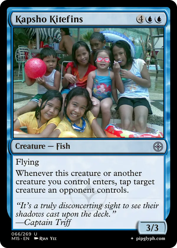 Kapsho Kitefins — custom MTG-style creature, uncommon rarity