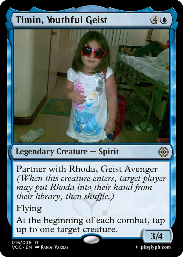 Timin, Youthful Geist — custom MTG-style creature, rare rarity