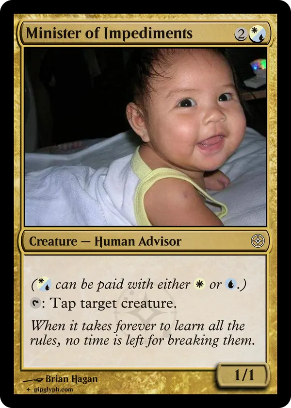 Minister of Impediments — custom MTG-style creature, common rarity