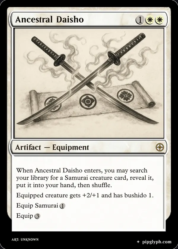 Ancestral Daisho — custom MTG-style artifact, rare rarity