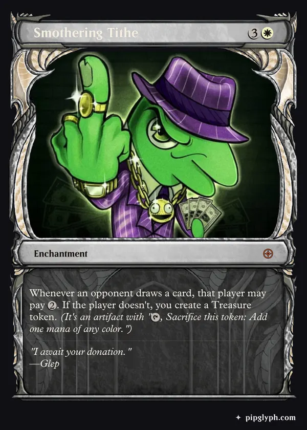 Smothering Tithe — custom MTG-style enchantment, mythic rarity
