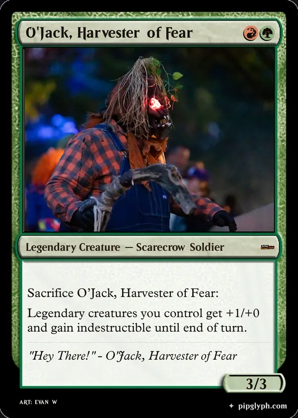 O'Jack, Harvester of Fear — custom MTG-style creature, mythic rarity