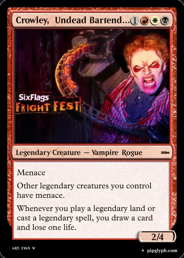 Crowley, Undead Bartender — custom MTG-style creature, mythic rarity