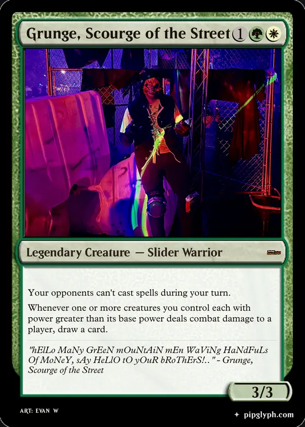 Grunge, Scourge of the Street — custom MTG-style creature, mythic rarity