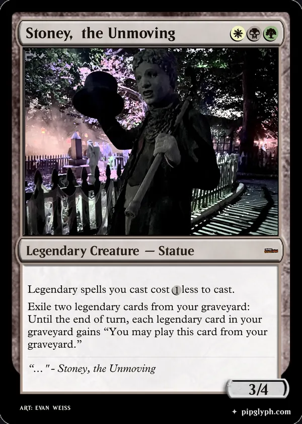 Stoney, the Unmoving — custom MTG-style creature, mythic rarity