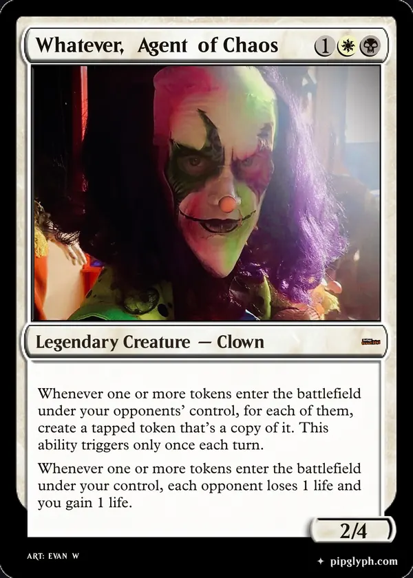 Whatever, Agent of Chaos — custom MTG-style creature, mythic rarity