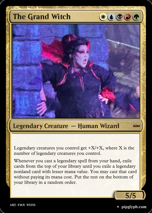 The Grand Witch — custom MTG-style creature, mythic rarity
