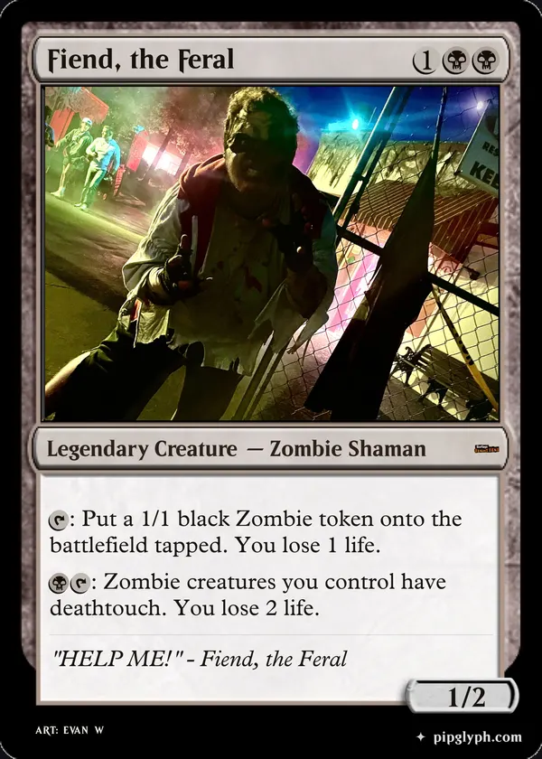 Fiend, the Feral — custom MTG-style creature, mythic rarity