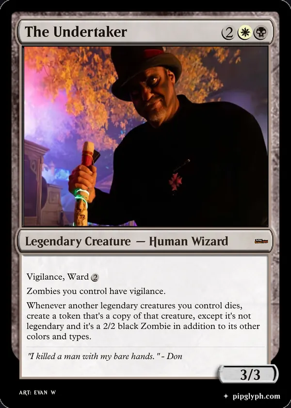 The Undertaker — custom MTG-style creature, mythic rarity