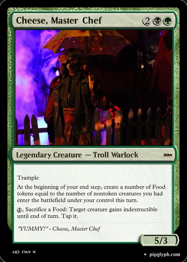Cheese, Master Chef — custom MTG-style creature, mythic rarity