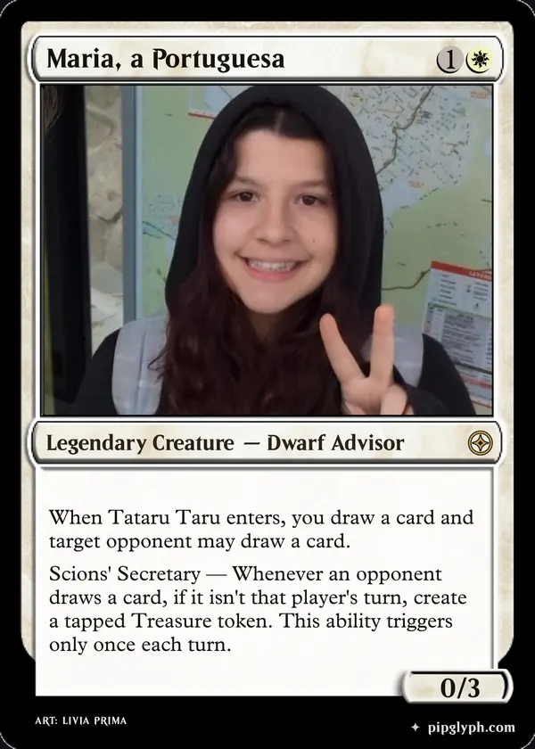 Maria, a Portuguesa — custom MTG-style creature, rare rarity