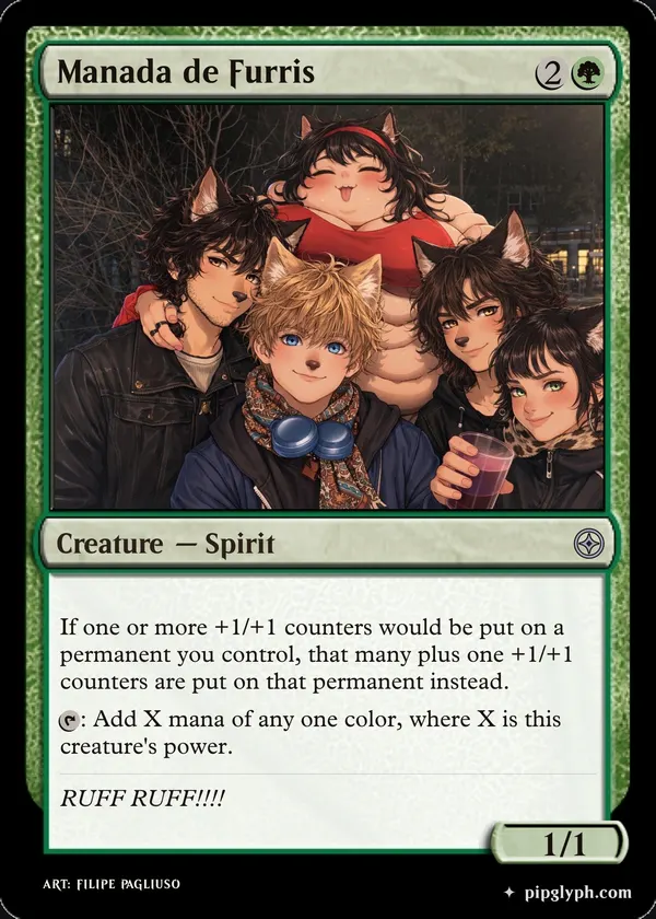 Manada de Furris — custom MTG-style creature, uncommon rarity