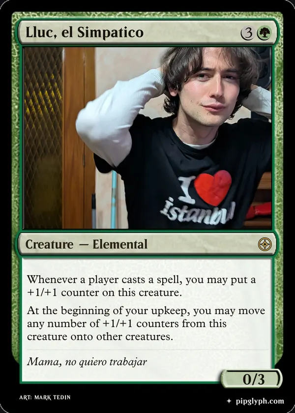Lluc, el Simpatico — custom MTG-style creature, rare rarity