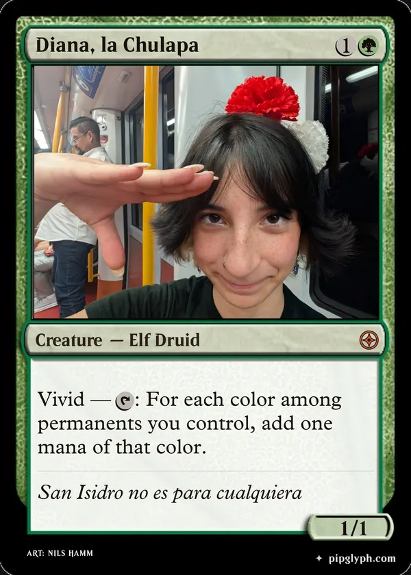 Diana, la Chulapa — custom MTG-style creature, mythic rarity