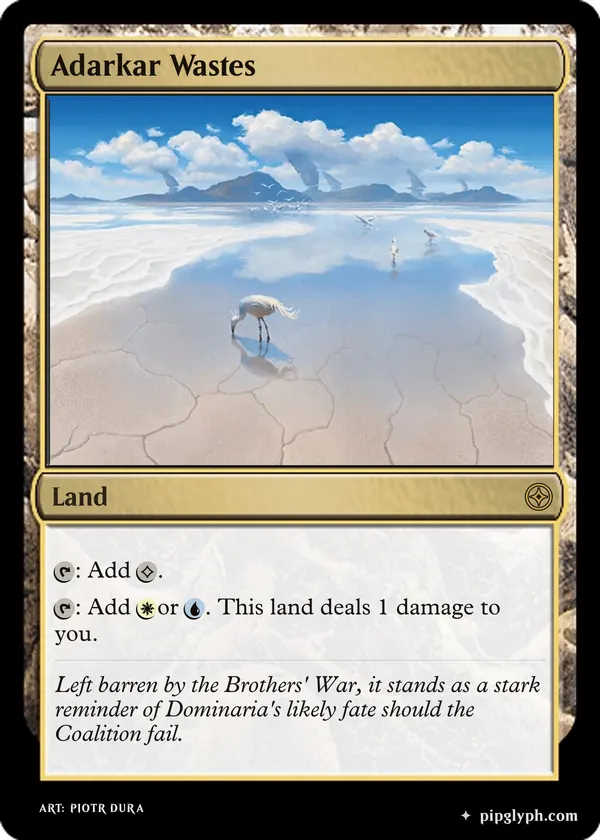 Adarkar Wastes — custom MTG-style land, rare rarity