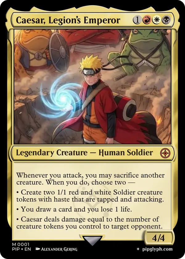 Caesar, Legion’s Emperor — custom MTG-style creature, mythic rarity