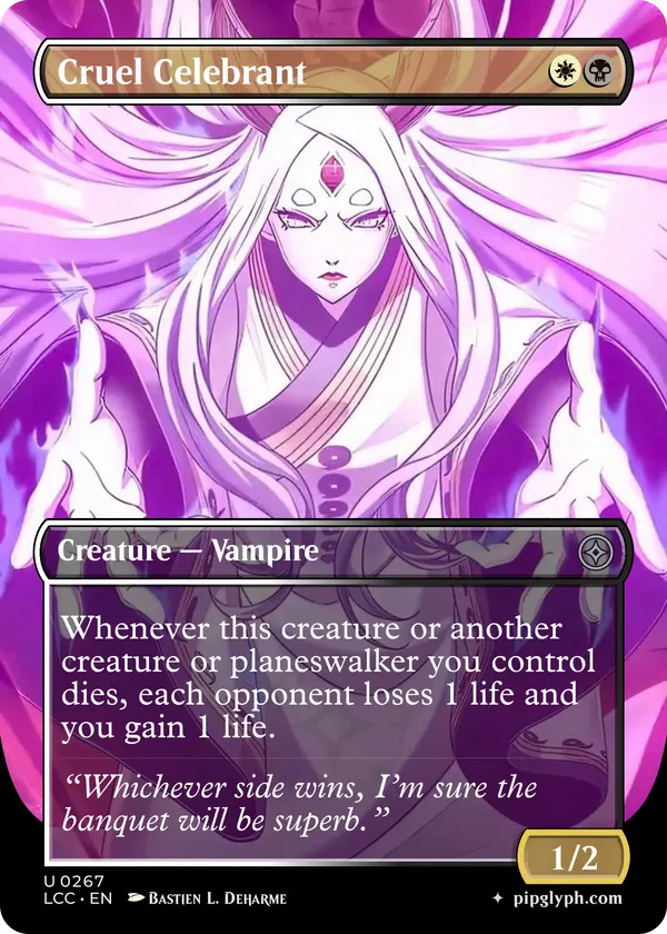 Cruel Celebrant — custom MTG-style creature, uncommon rarity