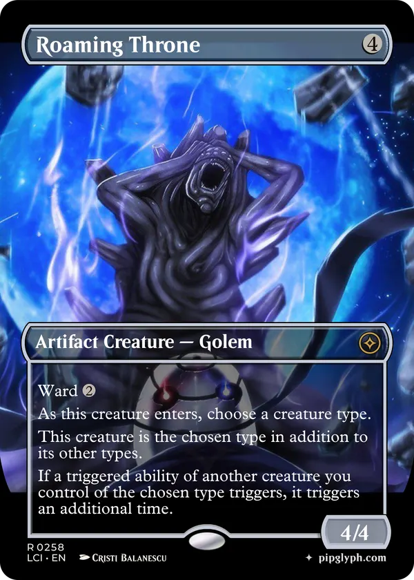 Roaming Throne — custom MTG-style creature, rare rarity