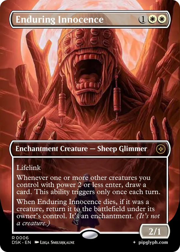 Enduring Innocence — custom MTG-style creature, rare rarity