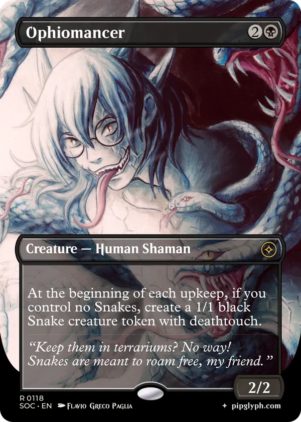 Ophiomancer — custom MTG-style creature, rare rarity
