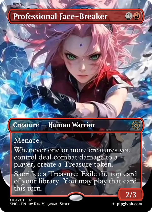 Professional Face-Breaker — custom MTG-style creature, rare rarity