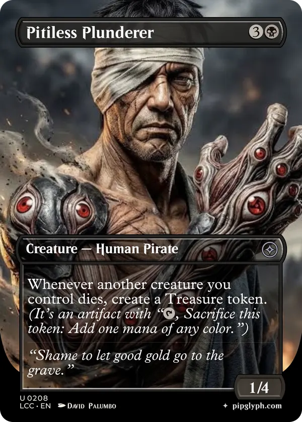 Pitiless Plunderer — custom MTG-style creature, uncommon rarity