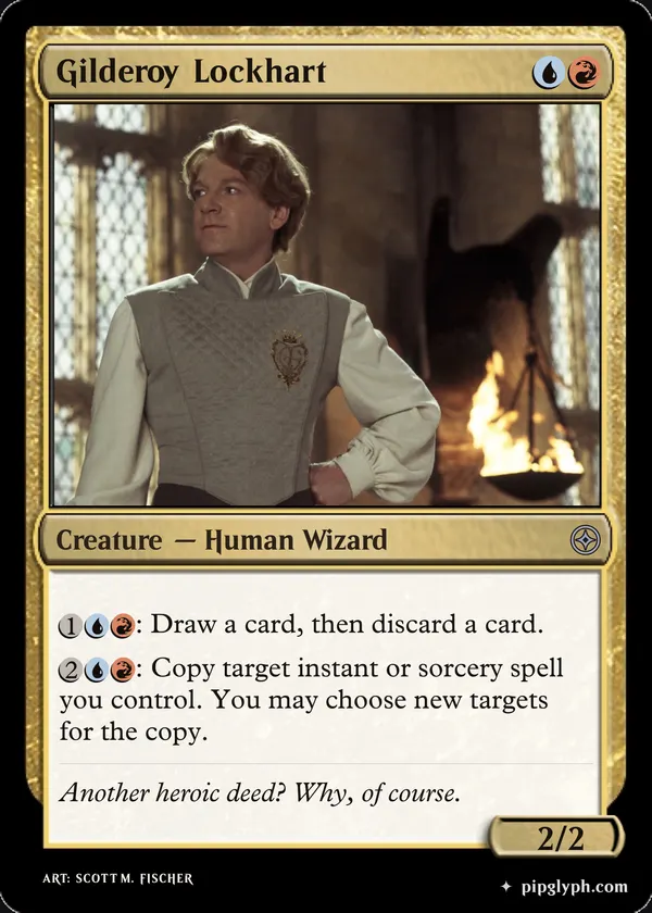 Gilderoy Lockhart — custom MTG-style creature, uncommon rarity