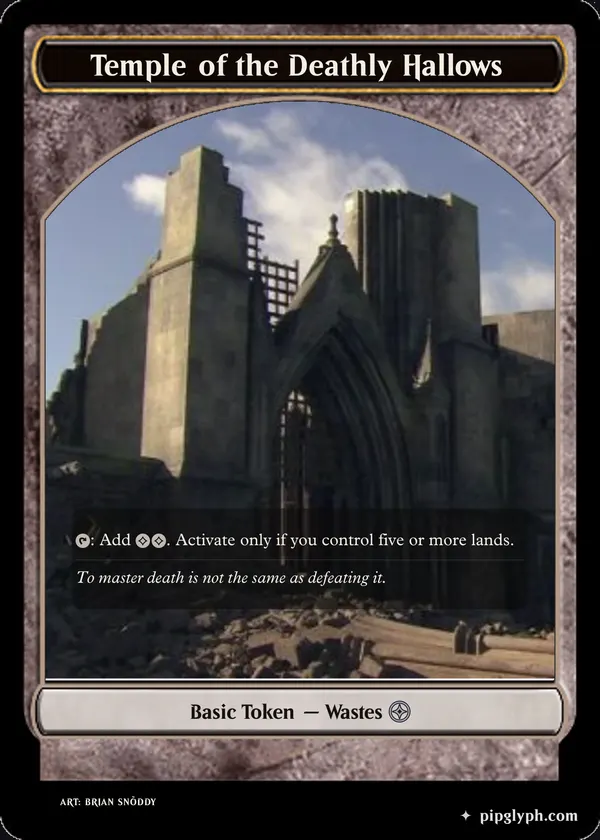 Temple of the Deathly Hallows — custom MTG-style token, uncommon rarity