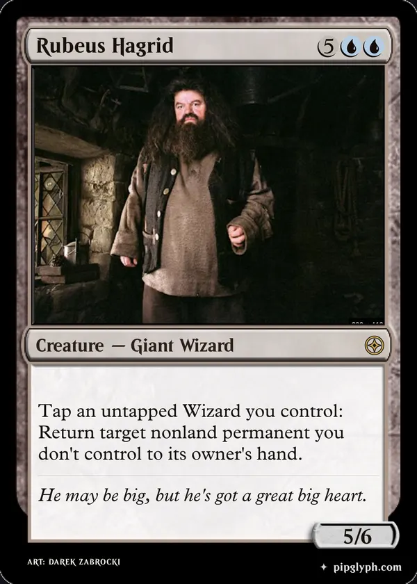 Rubeus Hagrid — custom MTG-style creature, rare rarity