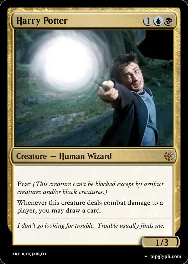 Harry Potter — custom MTG-style creature, rare rarity