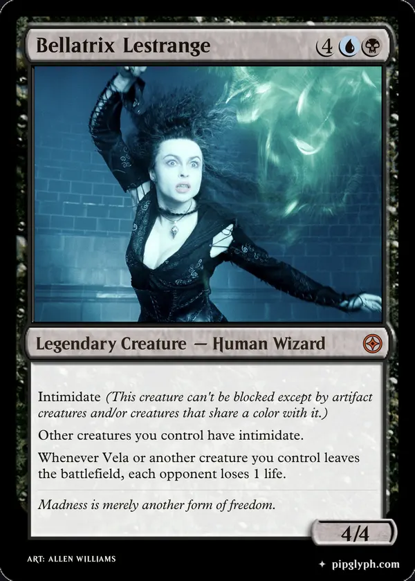 Bellatrix Lestrange — custom MTG-style creature, mythic rarity