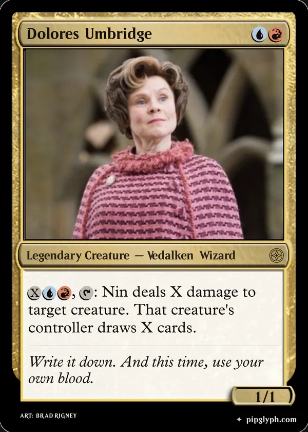 Dolores Umbridge — custom MTG-style creature, rare rarity