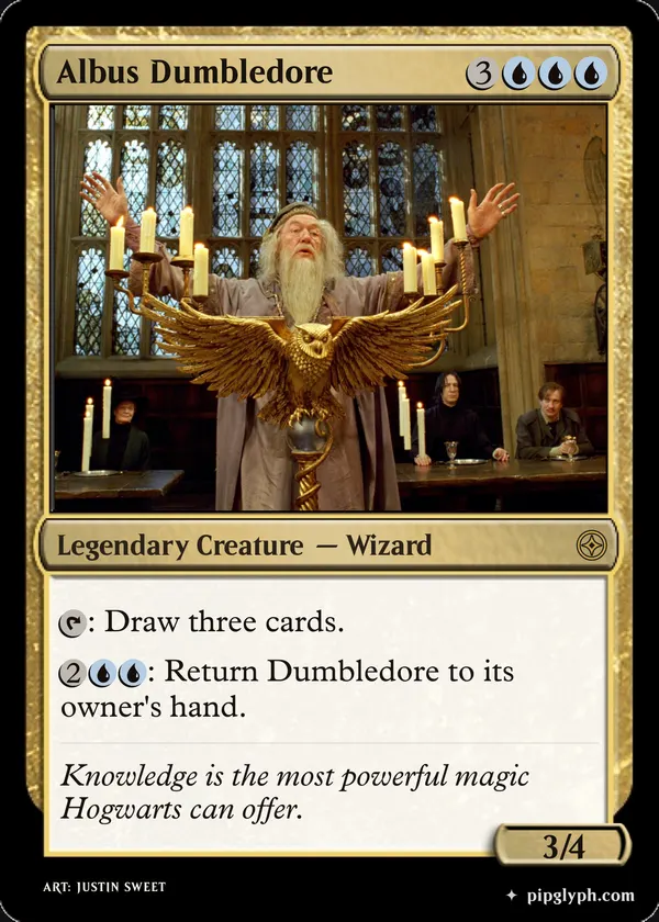 Albus Dumbledore — custom MTG-style creature, rare rarity