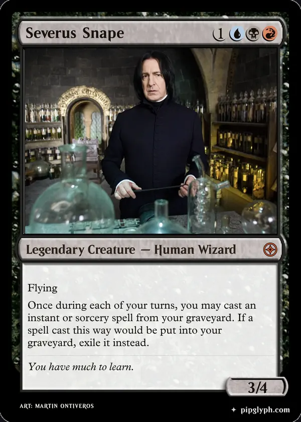 Severus Snape — custom MTG-style creature, mythic rarity