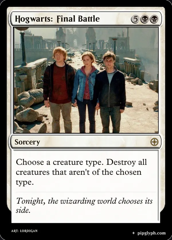 Hogwarts: Final Battle — custom MTG-style sorcery, rare rarity