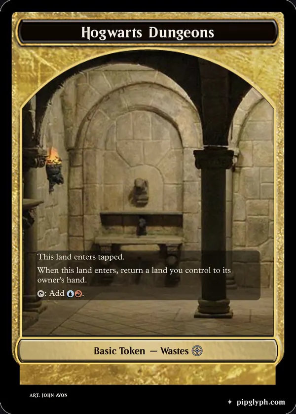 Hogwarts Dungeons — custom MTG-style token, uncommon rarity