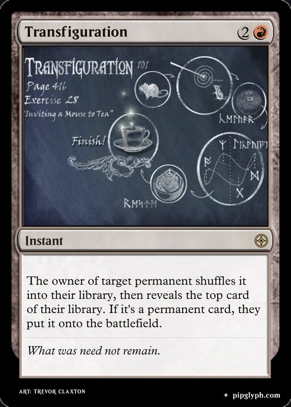 Transfiguration — custom MTG-style instant, rare rarity