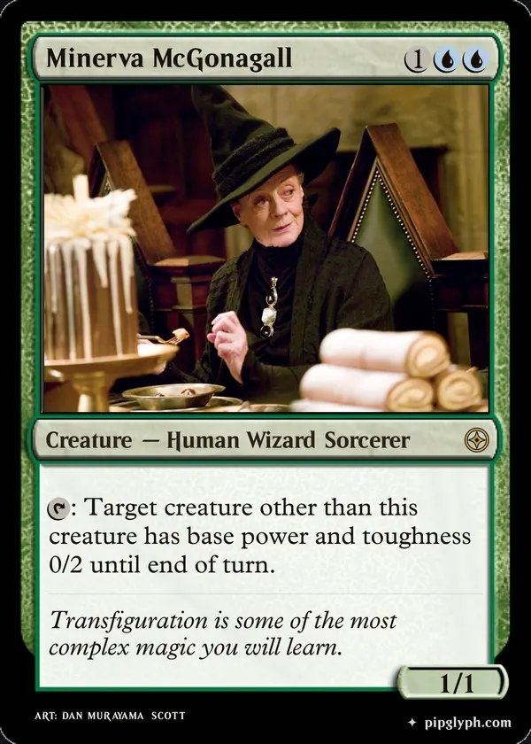 Minerva McGonagall — custom MTG-style creature, rare rarity