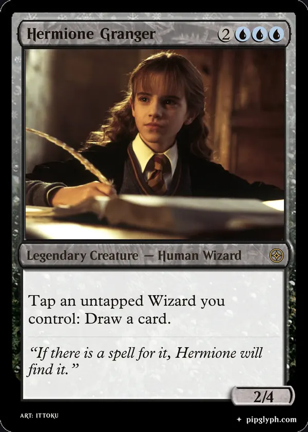 Hermione Granger — custom MTG-style creature, rare rarity