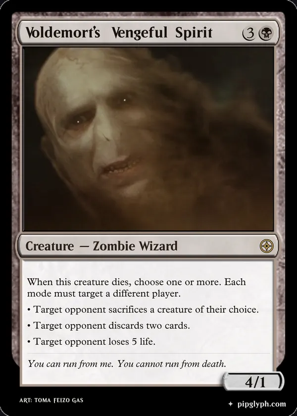 Voldemort’s Vengeful Spirit — custom MTG-style creature, rare rarity