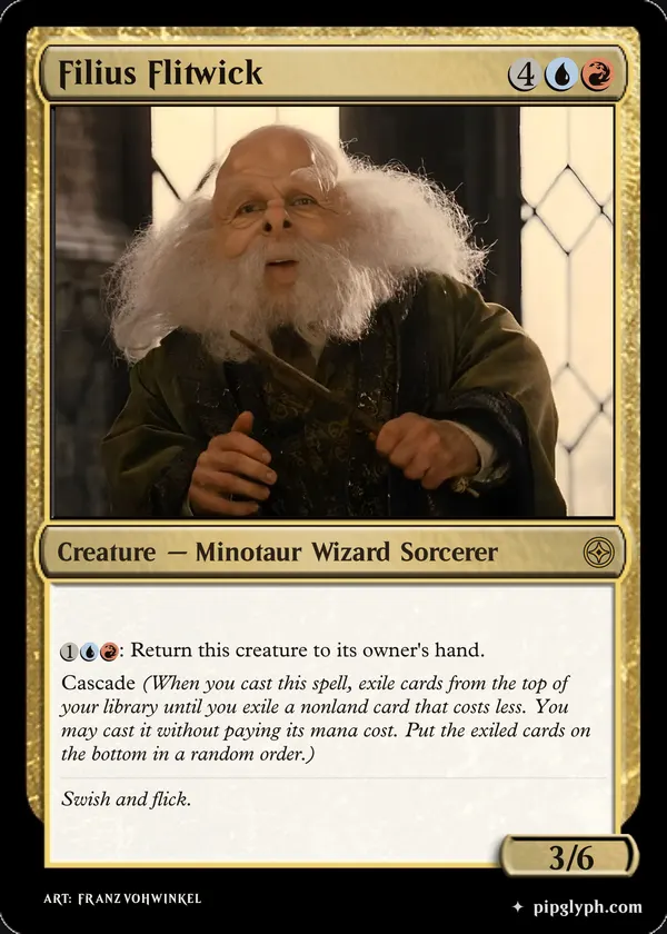 Filius Flitwick — custom MTG-style creature, rare rarity