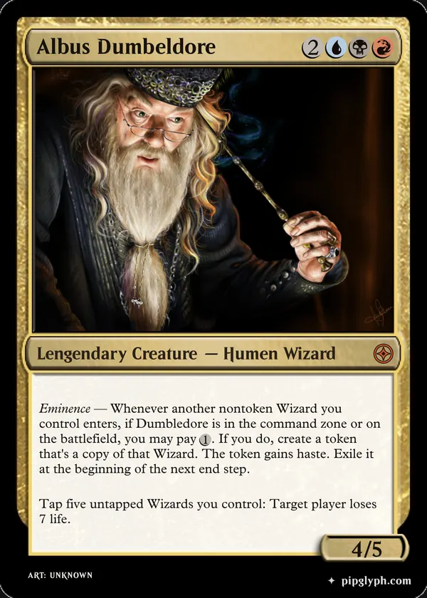 Albus Dumbeldore — custom MTG-style creature, mythic rarity