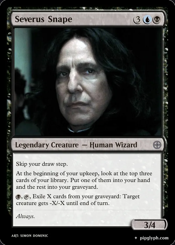 Severus Snape — custom MTG-style creature, uncommon rarity