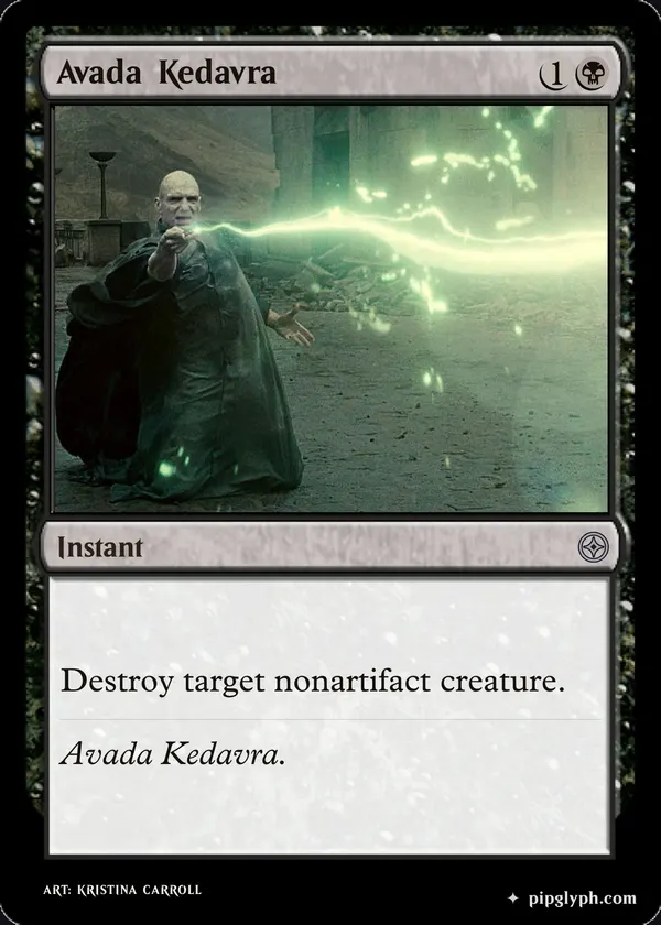 Avada Kedavra — custom MTG-style instant, uncommon rarity