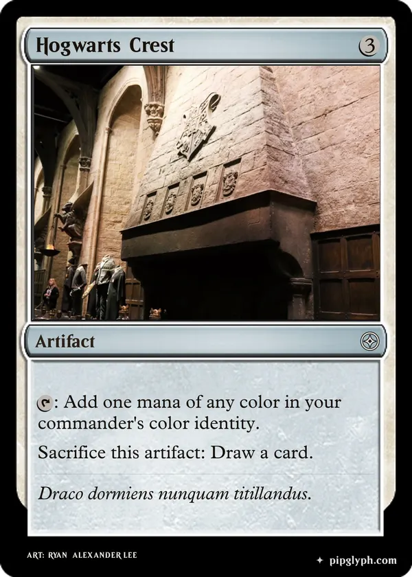 Hogwarts Crest — custom MTG-style artifact, common rarity