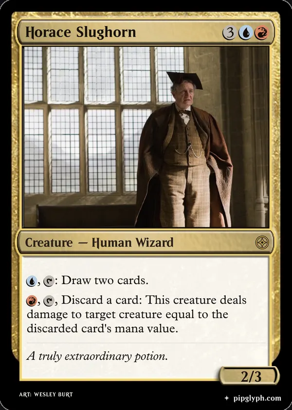 Horace Slughorn — custom MTG-style creature, rare rarity