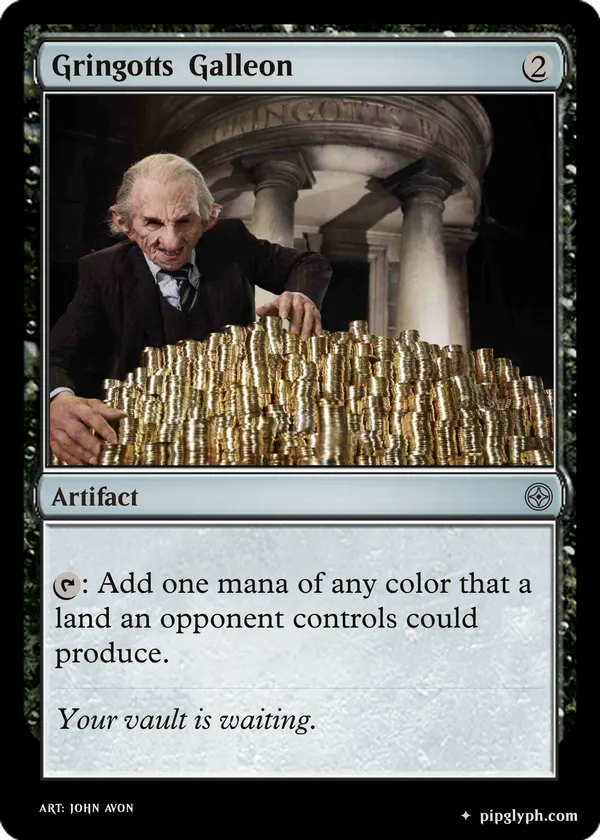 Gringotts Galleon — custom MTG-style artifact, uncommon rarity