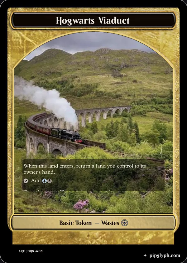 Hogwarts Viaduct — custom MTG-style token, uncommon rarity